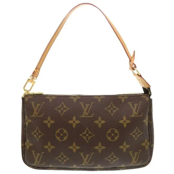 LOUIS VUITTON Authentic Brown Monogram Pochette Pouch - Picture 2 of 11